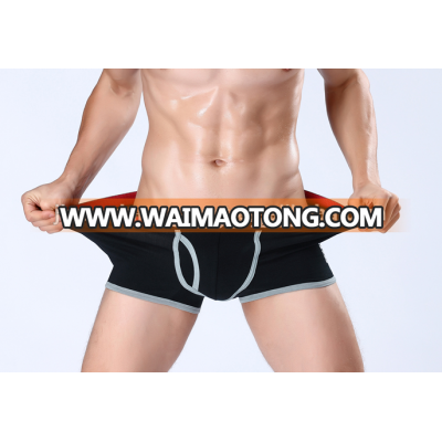 2017 Factory Wholesale Custom New Fashion Design 95% Modal 5% Lycra Spandex Stretch OEM Logo Waistband Sport Men Boxer Underwear