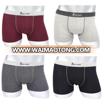 OEM Design Your Own Brand Logo On Center of Elastic Waistband Plain Color New Simple Cheap Style Soft Modal Sport Men Underwear